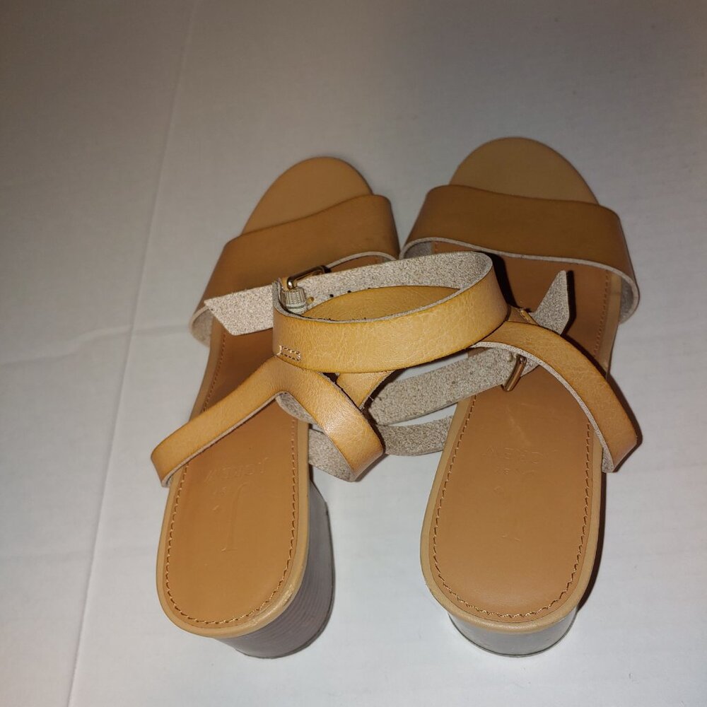 J By J. Crew Ankle Buckled Strap Sandals Size 8 Tan - Picture 8 of 9